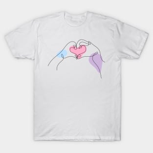 Valentines day One Continuous Line art T-Shirt